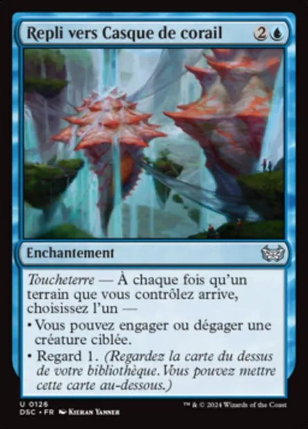 Repli vers Casque de corail, carte Magic DSC 126 — extension Duskmourn: House of Horror Commander