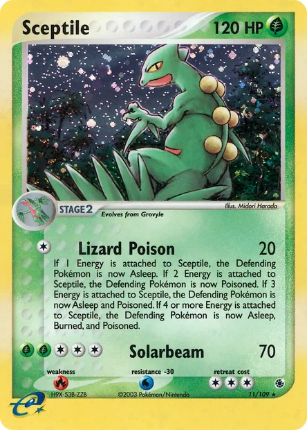 Sceptile, Pokémon card RS 11 — Ruby & Sapphire set
