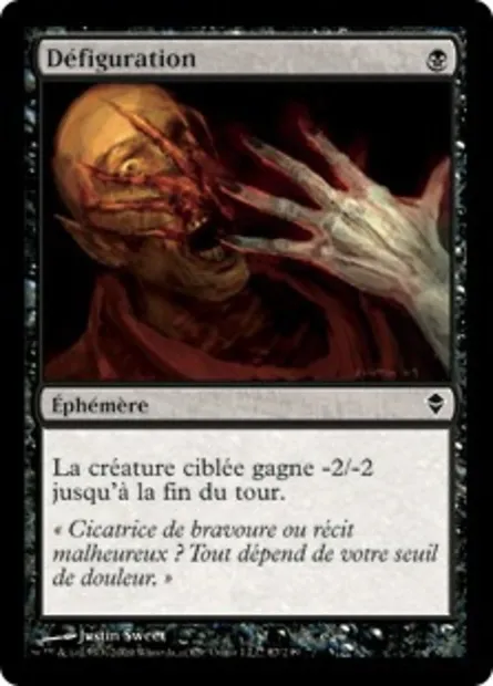 Défiguration, carte Magic ZEN 87 — extension Zendikar