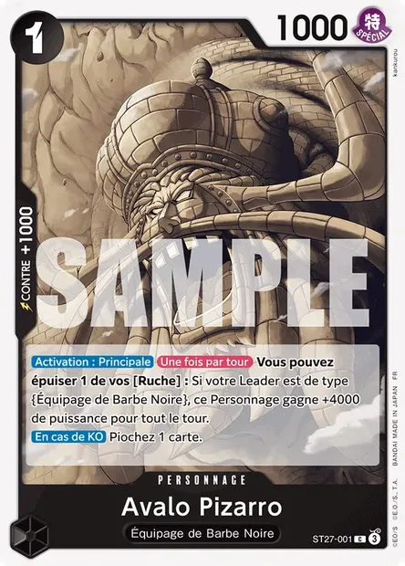 Avalo Pizarro, carte One Piece ST27-001 — extension NOIR Marshall D. Teach