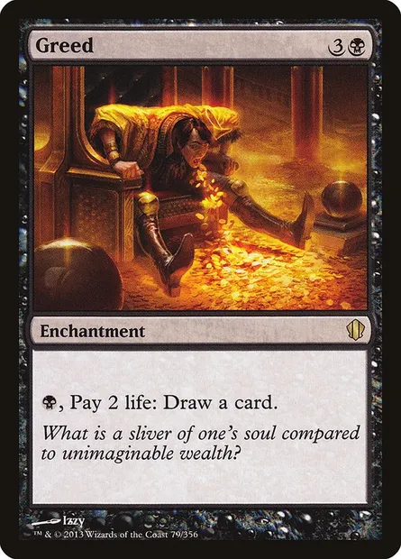 Greed, Magic card C13 79 — Commander 2013 set