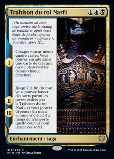 Trahison du roi Narfi, carte Magic KHM 219 — extension Kaldheim