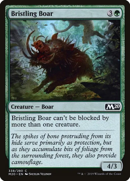 Bristling Boar, Magic card M20 338 — Core Set 2020 set