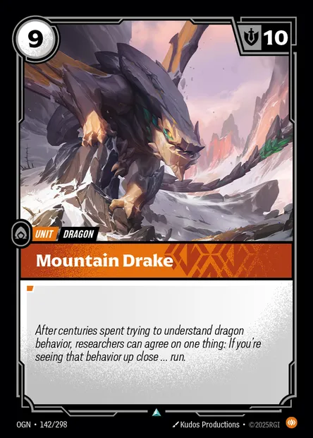 Mountain Drake, carte Riftbound OGN 142 — extension Origins