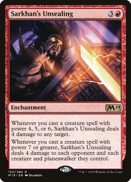 Sarkhan's Unsealing, Magic card M19 155 — Core Set 2019 set
