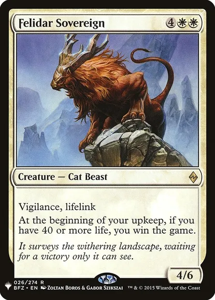 Felidar Sovereign, Magic card PLST BFZ-26 — The List set