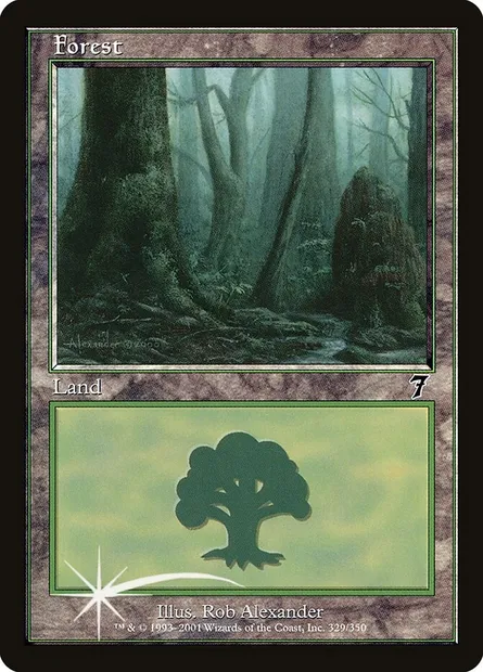 Forest, Magic card 7ED 329★ — Seventh Edition set