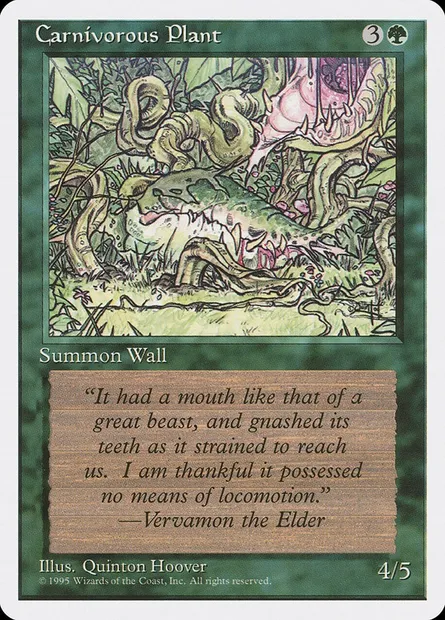 Carnivorous Plant, Magic card 4ED 235 — Fourth Edition set