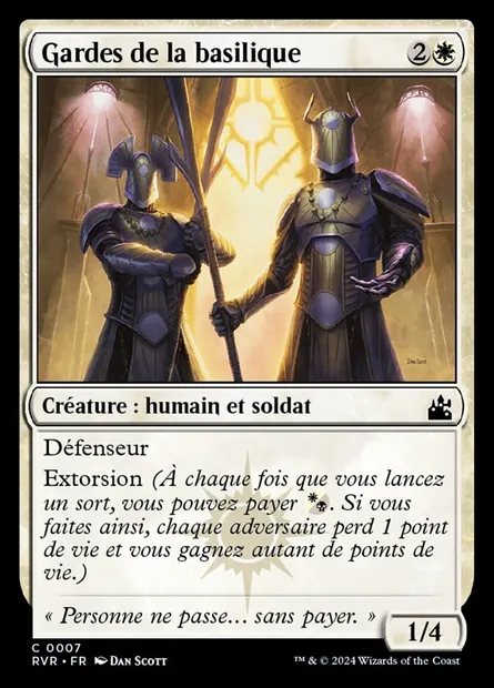Gardes de la basilique, carte Magic RVR 7 — extension Ravnica Remastered