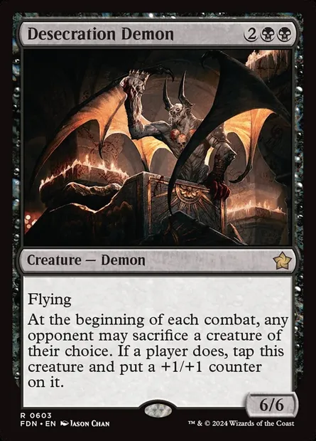 Desecration Demon, Magic card FDN 603 — Foundations set