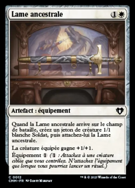 Lame ancestrale, carte Magic CMM 12 — extension Commander Masters