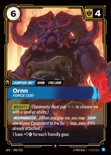 Ornn, carte Riftbound SFD 085 — extension Spiritforged