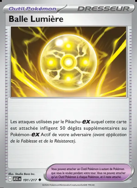 Balle Lumière, carte Pokémon ASC 191 — extension Héros Transcendants