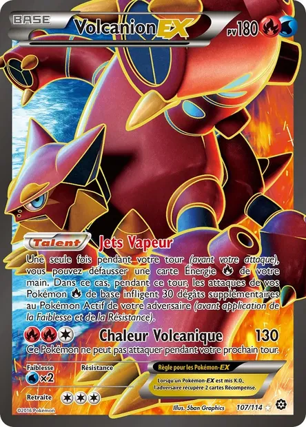 Volcanion EX, carte Pokémon STS 107 — extension Offensive Vapeur