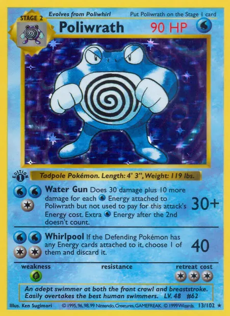 Poliwrath, Pokémon card BS 13 — Base Set set