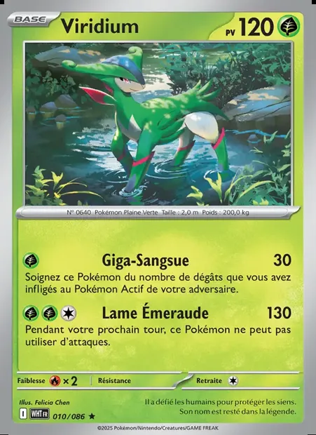 Viridium, carte Pokémon WHT 010 — extension Flamme Blanche