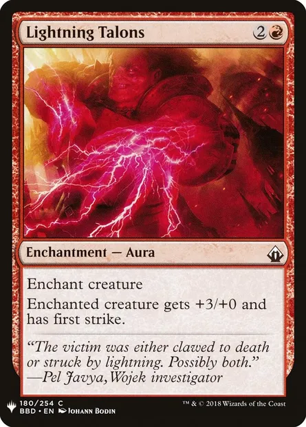Lightning Talons, Magic card PLST BBD-180 — The List set