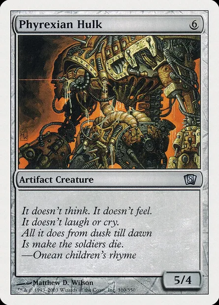 Carcasse phyrexiane, carte Magic 8ED 310 — extension Huitième Edition