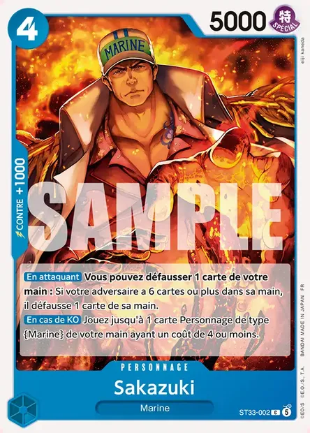 Sakazuki, carte One Piece ST33-002 — extension BLEU Kuzan