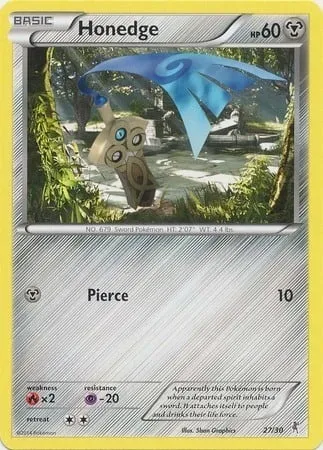 Honedge, Pokémon card TK7A 027 — XY Trainer Kit: Bisharp set