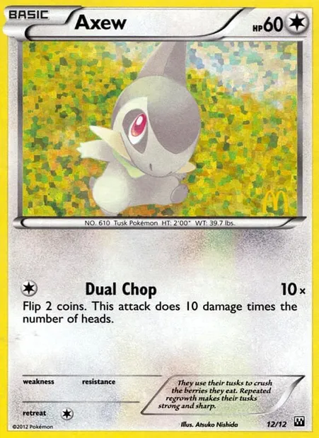 Axew, Pokémon card MCD12 12 — McDonald's Collection 2012 set
