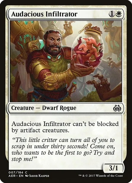Audacious Infiltrator, Magic card AER 7 — Aether Revolt set