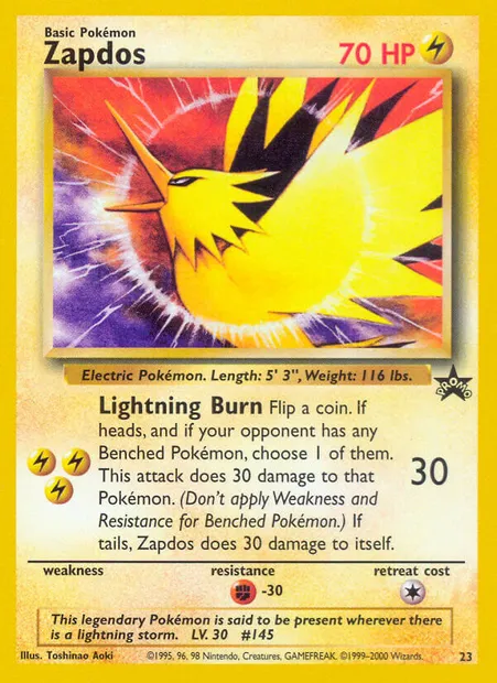 Électhor, carte Pokémon WP 23 — extension Wizards Black Star Promos
