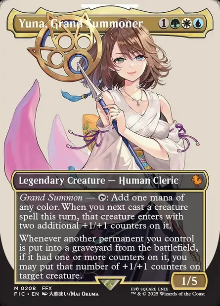 Yuna, Grand Summoner, Magic card FIC 208 — Final Fantasy Commander set