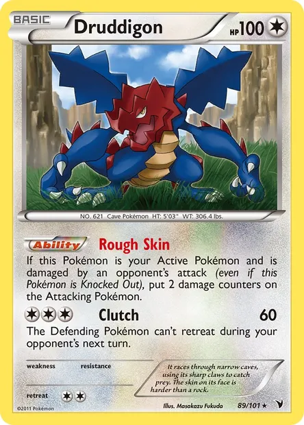 Druddigon, Pokémon card NVI 89 — Noble Victories set