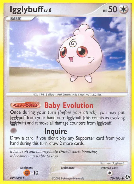 Igglybuff, Pokémon card GE 70 — Great Encounters set