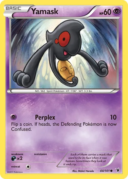 Yamask, Pokémon card NVI 44 — Noble Victories set