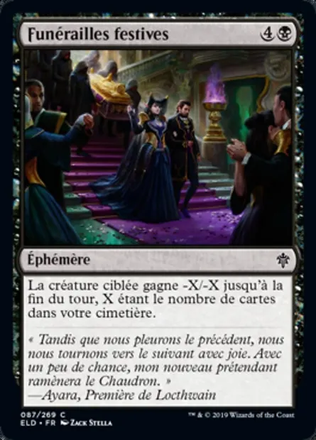 Funérailles festives, carte Magic ELD 87 — extension Throne of Eldraine
