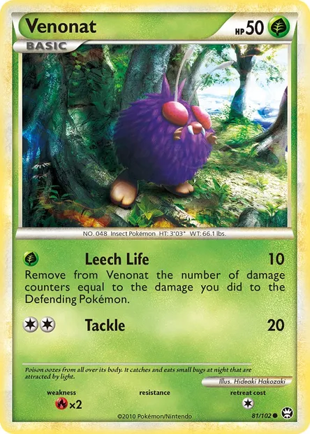 Venonat, Pokémon card TM 81 — Triumphant set