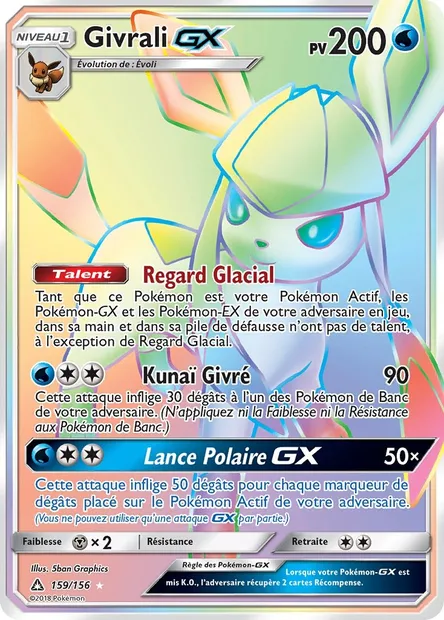 Givrali GX, carte Pokémon UPR 159 — extension Ultra-Prisme