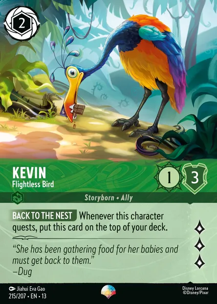 Kevin - Flightless Bird, Disney Lorcana card CH13-215 — Attack of the Vine! set