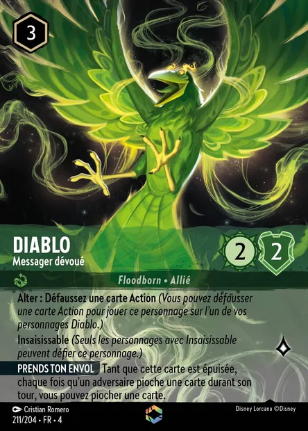 Diablo - Messager dévoué, carte Disney Lorcana CH4-211 — extension Le Retour d'Ursula