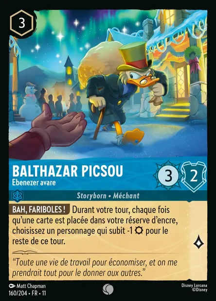Balthazar Picsou - Ebenezer avare, carte Disney Lorcana CH11-160 — extension Givresort