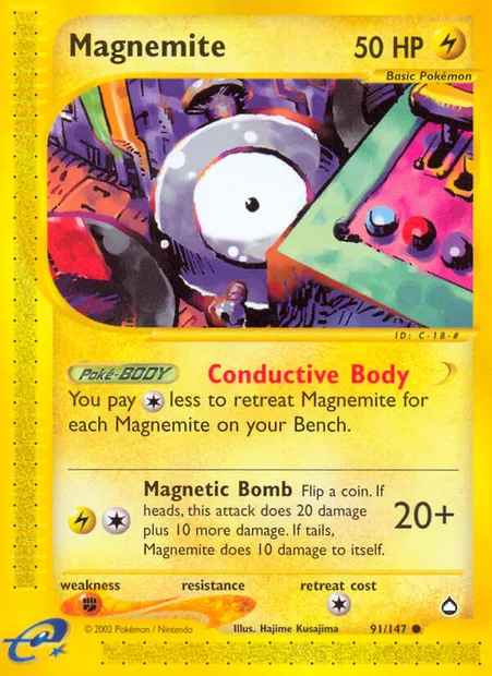 Magnemite, Pokémon card AQ 91 — Aquapolis set