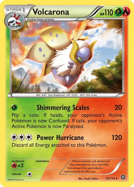 Volcarona, Pokémon card STS 15 — Steam Siege set