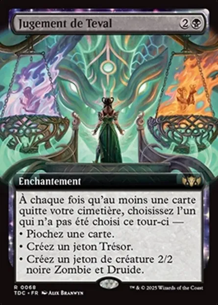 Jugement de Teval, carte Magic TDC 68 — extension Tarkir: Dragonstorm Commander