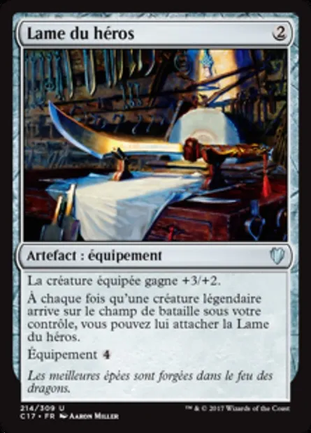 Lame du héros, carte Magic C17 214 — extension Commander 2017