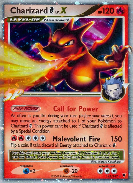 Charizard G LV.X, Pokémon card SV 143 — Supreme Victors set