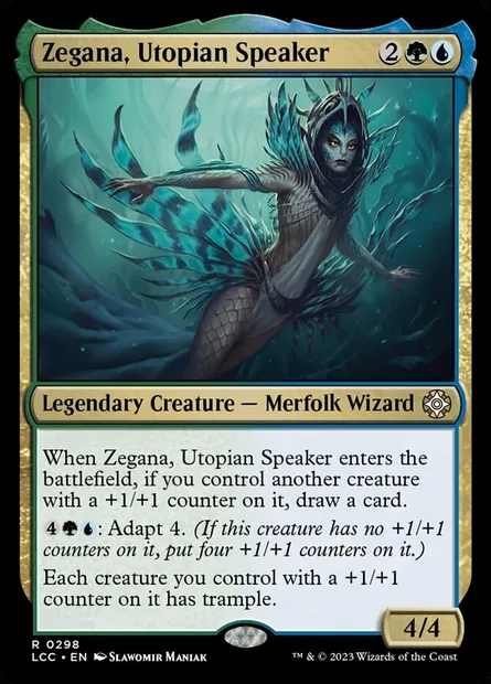 Zegana, Utopian Speaker, Magic card LCC 298 — The Lost Caverns of Ixalan Commander set