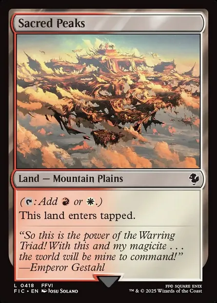 Sacred Peaks, Magic card FIC 418 — Final Fantasy Commander set