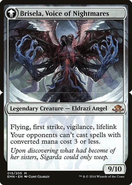 Brisela, Voice of Nightmares, Magic card PEMN 15bs — Eldritch Moon Promos set
