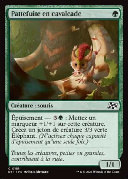 Pattefuite en cavalcade, carte Magic DFT 181 — extension Aetherdrift