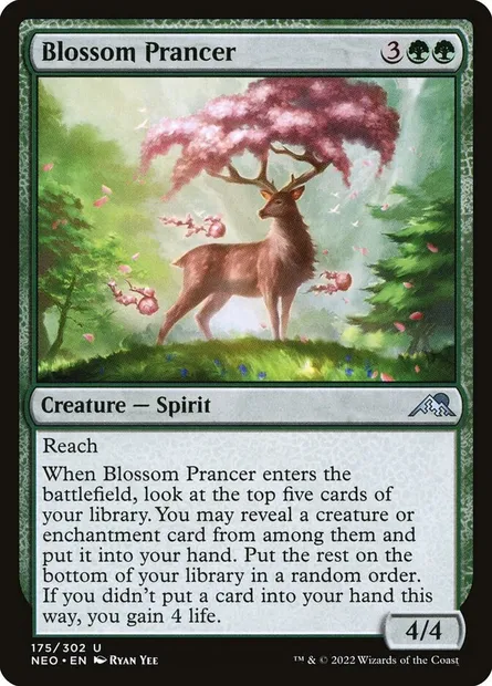 Blossom Prancer, Magic card NEO 175 — Kamigawa: Neon Dynasty set