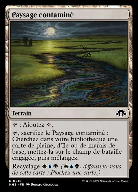 Paysage contaminé, carte Magic MH3 218 — extension Modern Horizons 3