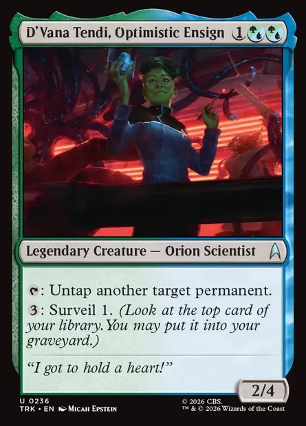 D'Vana Tendi, Optimistic Ensign, carte Magic TRK 236 — extension Star Trek