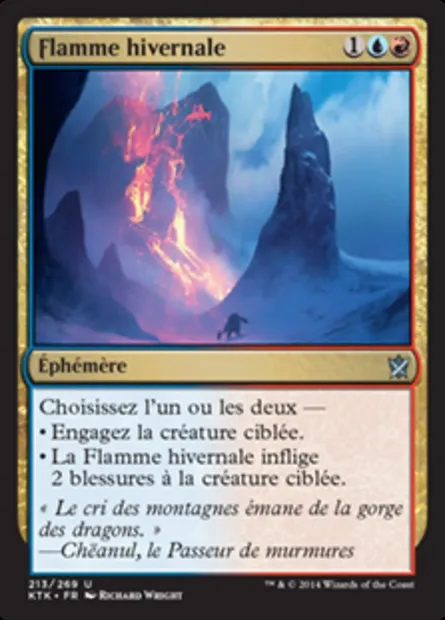 Flamme hivernale, carte Magic KTK 213 — extension Les Khans de Tarkir